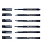 Faber - castell lot de 6 stylos feutre fineliner broadpen pointe large noir Faber - castell lot de 6 stylos feutre fineliner broadpen pointe large noir