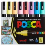 Faber - castell lot de 8 marqueurs de peinture moyenne pc - 5m - tons pastel
