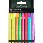 Faber - castell lot de 8 surligneurs textliner 38 fluo