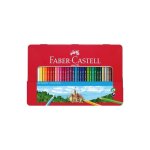 Faber - castell bote mtal x36 crayons de couleur hexagonaux castle