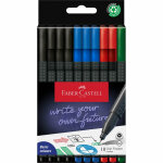 Faber - castell grip finepen stylo fin noir, bleu, vert, rouge 10 pi�ces