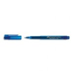 Faber castell stylo feutre pointe large 0, 8 mm, corps transparent, encre bleue ind�l�bile