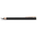 Faber - castell stylo - plume neo slim mtal pointe extra fine noir or rose