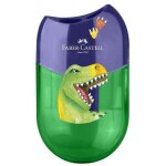 Faber - castell taille - crayon 2 trous  dino , vert / bleu