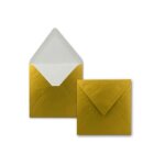 Enveloppes carr�es - gustav neuser - farbenfroh - 25 pi�ces - or m�tallis� - 16 x 16 cm