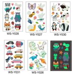 Faux tatouage temporaire impermable pour enfant, autocollant de dcoration lumineux, dessin anim, motif ...