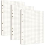 Feuilles a5 - 135 feuilles a5 recharge papier en quadrill 6 trous vierge feuillets mobiles, papiers ...