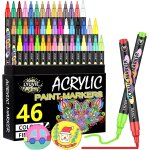 Feutre acrylique, 100 couleur marqueur peinture acrylique pour textile verre galets mtal tissu bois ...