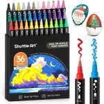 Feutre acrylique, 60 couleurs marqueurs peinture acrylique a double pointe (pinceau et fine), marqueur ...