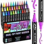 Feutre acrylique double pointe, 36 pcs acrylic paint marker pointe ronde et fine, marqueurs acryliques ... Feutre acrylique double pointe, 36 pcs acrylic paint marker pointe ronde et fine, marqueurs acryliques ...