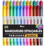 Feutre ardoise effacable marqueur, double pointe, marqueurs tableaux blancs - 24 couleurs
