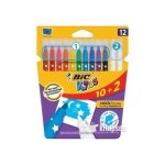 Feutres - bic kids - 10 + 2 feutres - encre effa�able - pointe moyenne - capuchon ventil�