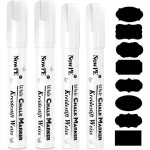 Feutre craie blanc, 2 pi�ce marqueurs craie 6mm + 2 pi�ce stylo craie liquide 10mm + 16 etiquettes de ...