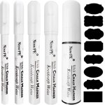 Feutre craie blanc, marqueur craies 1mm, 3mm, 6mm, 10mm et 15mm pour tableau noir, verre et fentres, ...