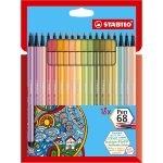 Feutre dessin - pen 68 - etui carton x 18 feutres de coloriage pointe moyenne - couleurs  nature  et ...