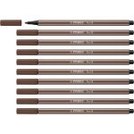Feutre dessin pen 68 - lot x 10 feutres de coloriage pointe moyenne - marron fonc (68 / 65)[z1632]