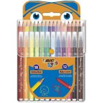Feutre dessin pointe moyenne x12 + crayon couleur x18 bic