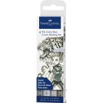 Feutres - faber - castell - pitt artist pen - gris - comic - etui de 4 feutres