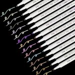 Feutres marqueurs m�talliques, 15 couleurs stylo paillette de m�tallis�e marqueur m�talliques feutres ...