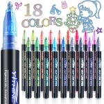 Feutres paillettes, cadeau fille 4 - 12 ans, 18 couleurs stylo paillette marqueur magique pour anniversaire, ...