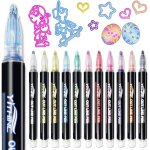 Feutres paillettes, cadeau fille 4 - 12 ans, 12 couleurs stylo paillette marqueur magique pour anniversaire, ...