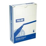 Feutres permanents - milan - 16428121 - pointe biseaute - encre a l'alcool - bleu