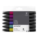 Feutres promarker en lot de 6 - tons riches - winsor et newton