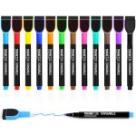 Feutre tableau blanc effacable, 12 couleurs stylo feutre ardoise effacable a sec faible odeur marqueur ...
