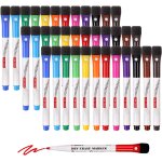 Feutre tableau blanc effa�able magn�tique, 12 couleurs de feutre effa�able a sec avec gomme, feutre ardoise ...