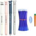 Fiction stylos effa�ables noir bleu gel encre rollerball recharge ensemble chat panda animal carotte ...