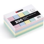 Flashcards, cartes d`etude, 200 fiches bristol lignes aux couleurs pastel, format a6 (148 x 105 mm), ...