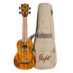 Flight: dus445 soprano koa ukulele (with bag) / instrument
