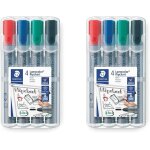 Flipchart, marqueurs pour tableau papier, pointe moyenne de 2 mm, etui chevalet avec 4 couleurs assorties, ...