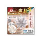 Folia lot de 32 feuilles de papier origami 90g 15x15 cm etoile blanc / hiver