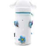 Frpabcf trousse ecole 2 en 1 en silicone souple kawaii, porte - plume, fermeture eclair, chien a grandes ...