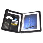 Genie 10742 porte - documents a4 avec classeur et calculatrice int�gr�s, plastique r�sistant aspect cuir ...
