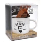 Gentlemen's barber mug - coffret avec des ciseaux, 1 peigne, 1 pince a epiler, 1 serviette