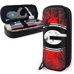 Georgia bulldogs trousse a crayons en cuir avec fermeture eclair durable pour garons et filles