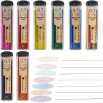 Gjfty - lot de 240 mines de 0, 7 mm pour porte - mines hb, 7 couleurs, pour l'art, le dessin, l'esquisse, ...
