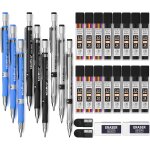 Gjfty - 9 pices porte - mines 2mm, art crayon mcanique criterium avec hb & 2b mines (couleurs & noir) ...