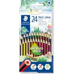 Gjfty - staedtler - noris colour - 185 cd24 - crayons de couleur - assortiment 24 couleurs - bois upcycl ...