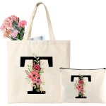 Gjhgf - cadeau de dames, initiale sac fourre tout en toile, sac cabas courses avec lettre, tote bag initiale, ... Gjhgf - cadeau de dames, initiale sac fourre tout en toile, sac cabas courses avec lettre, tote bag initiale, ...