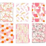 Gold stamping a5 intercalaire, 6 trous, a5 dividers, pink theme 10pcs Gold stamping a5 intercalaire, 6 trous, a5 dividers, pink theme 10pcs