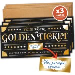 Golden ticket a gratter carte cadeau surprise personnalisable - idal anniversaire, evjf, dpart retraite, ...