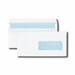 Gpv bo�te de 500 enveloppes blanches c6 / c5 114x229 80 g fen�tre 45x100 autocollantes