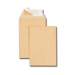 Gpv bo�te de 500 pochettes kraft brun b6r 120x176 90 g / m bande de protection
