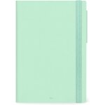 Grand agenda journalier 2026, pastel mint, 12 mois, large, fermeture avec elastique, journal de janvier ...
