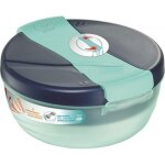 Grand bol d�jeuner - bo�te a d�jeuner - lunch box - bento - 3 compartiments - bleu