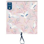 Grand calendrier mural familial 2025 - oiseaux - calendrier mensuel avec 5 colonnes et pochettes de rangement ...