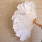 Grand eventail a main pliable en plumes d'autruche grfluffy, accessoires de spectacle sur scne, diffrents ...